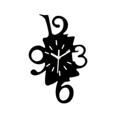 Imagem de Generic Relógio de parede moderno, enfeite de parede, criativo, fácil, decoração para casa, silencioso, para sala de aula, escola, banheiro, decoração, Preto, 12 Inch