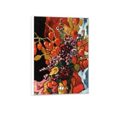 Imagem de Quadro branco impressão em tela flor arte de parede pintura famosa reprodução - imagens para sala de estar - flores 5-decoração de parede pôster 20x30cm8x12in