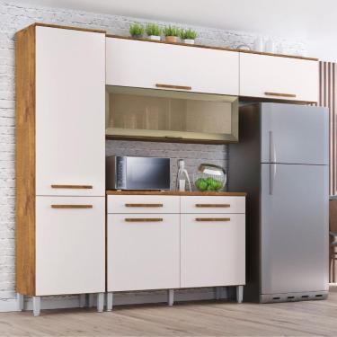 Imagem de Armário Cozinha Girassol 7 Portas 2gav Pés Reguláveis