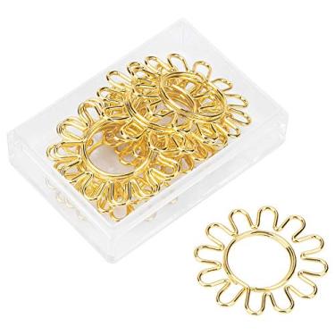 Imagem de Phefop 10pcs Gunflower Shape Paper Clips, Clipes de Documentos de Marcação de Marcadores de Metal, Material Escolar para Organizar, Clipes de Papel de Girassol Com Caixa