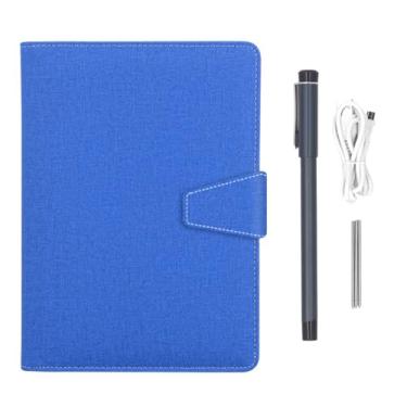 Imagem de Zopsc Caderno Digital Com Caneta Inteligente, Sincronização Em Tempo Real de 3 Em 1 OCR, Bluetooth 5.0 Smartpen para Android, Armazenamento Offline e reprodução. (Padrão de linho azul)