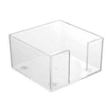 Imagem de YsXoWiui Suporte de acrílico para notas adesivas, organizador de mesa, suporte portátil, dispensador de memorandos para escritório, professor, casa, dormitório