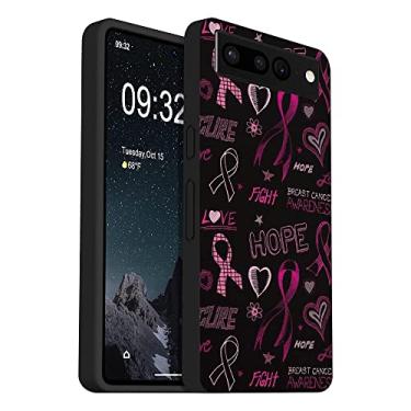 Imagem de Capa compatível com Google Pixel 7 Pro, conscientização do câncer de mama, presente de sobrevivente de câncer de mama, TPU macio, moderno, legal, fina, à prova de choque, capas protetoras para