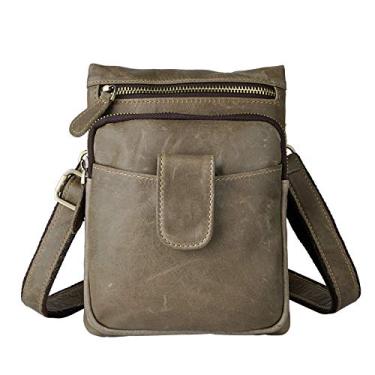 Imagem de Le'aokuu Bolsa masculina de couro fashion casual tiracolo bolsa mensageiro designer para telefone capa de cigarro cintura com cintura elástica bolsa 6549, 6549 Grey 1, Small