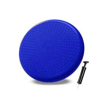 Imagem de JustGoFit Disco de Equilíbrio Inflável para Pilates e Crossfit – Superfície Texturizada – Bomba Inclusa – Exercícios de Força e Estabilidade (Azul)