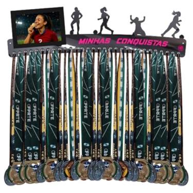 Imagem de Porta Medalhas Futebol Feminino com Porta Retrato 61cm Comprimento