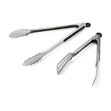 Imagem de Farberware Pinças clássicas de aço inoxidável, conjunto de 2, pretas