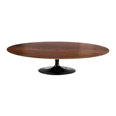 Imagem de Mesa Saarinen Oval Centro Imbuia 120x80cm - Base Preta