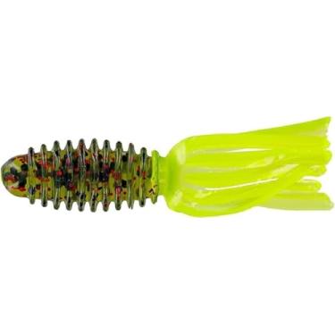 Imagem de Big Bite Baits Tubo de laje de 4,4 cm, vermelho melancia/verde-limão (pacote com 10)