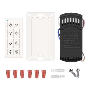 Imagem de COREBAY Controle Remoto Para Ventilador De Teto E Interruptor Dimmer, Kit De Controle Remoto Universal Para Ventilador Com 3 Velocidades, Temporização De 2 A 8 Horas, Compatível Com Hunter Hampton B
