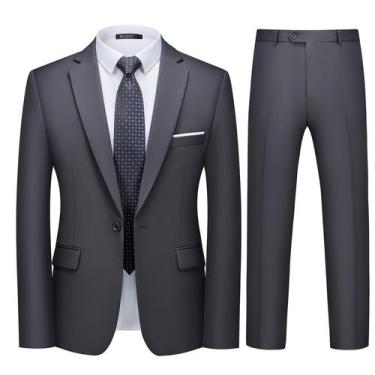 Imagem de Conjunto de roupas WULFUL, blazer masculino Slim Fit One Button