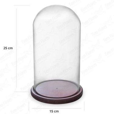 Imagem de Cúpula de Vidro Redoma de Vidro Bela e a Fera c/Base Madeira x53w - Pe