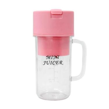 Imagem de Mini Liquidificador Portátil Usb Rosa 500Ml Shake E Suco - Shopmix