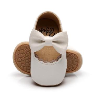 Imagem de Sapatos de berço HONGTEYA para bebês e meninas Mary Jane Flats