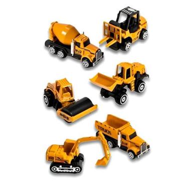 Imagem de Kit 6 Carrinhos Miniatura Bombeiro Polícia Construção - Shopmix