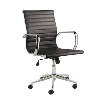 Imagem de Cadeira Executiva Escritório Royal Baixa PU Sintético Preta - Gran Belo