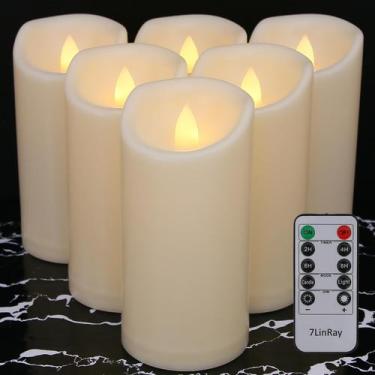 Imagem de Velas sem chama 7LinRay Waterproof com controle remoto e temporizador,