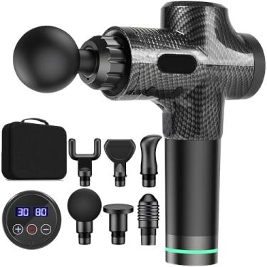 Imagem de Abacafly Pistola Massageadora Profissional, 110-220V Pistola de Massagem, Massageador Pistola com 6 Cabeças de Massagem e Bolsa de Armazenamento, Massage Gun com 30 Níveis de Potência