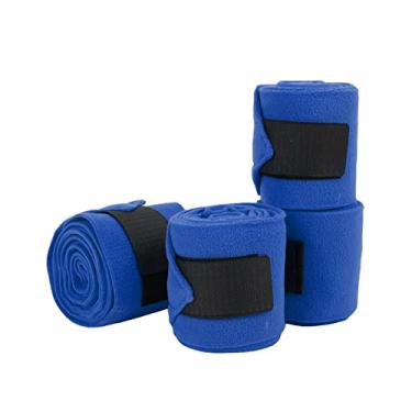 Imagem de Pssopp Envoltórios de Perna de Cavalo, Ataduras de Compressão Autoadesivas de Material de Flanela para Treinamento e Exercício de Suporte de Perna (Azul)