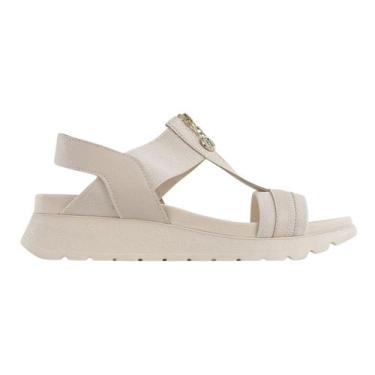 Imagem de Sandália Casual de Elástico Feminino Modare 7198.103 Creme, Creme, 37