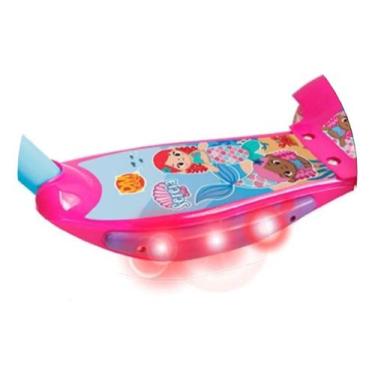 Imagem de Patinete Infantil Ajustável com Cesta até 35kg Sereia Rosa - DM BRASIL
