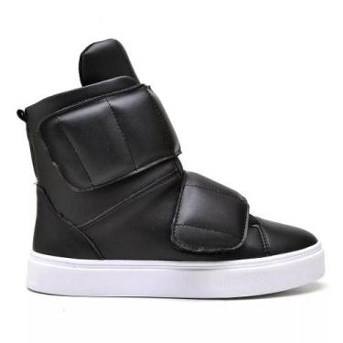 Imagem de Tênis Sneaker Feminino Cano Alto tiras autocolantes Vegano Fitness Aca