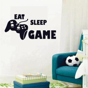 Imagem de Adesivo de Parede Decorativo Gamer Eat Sleep Game - V3 Shop