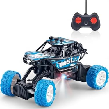 Imagem de Mik Toys Carrinho Controle Remoto Off Road Monster, Azul, Plástico, Escala 1:18, com Luzes LED, 3 Pilhas AA, para Crianças 3 Anos+