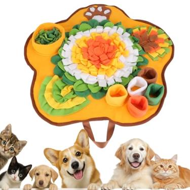 Imagem de Pleasthome Tapete de Snuffle para cães, tapete interativo de treinamento de alimentador lento, tapete de petisco laranja para cães pequenos e médios
