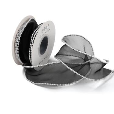 Imagem de 4 metros/rolo de fita de organza de 4 mm fita de malha com bordas de laço para fazer joias pacote de embrulho de presente vestido bolsa de roupas acessórios de casamento, aniversário, férias, festa