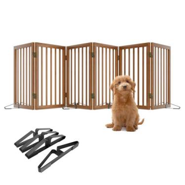 Imagem de Portão autônomo para cães Mino Kesper Walnut Bamboo com 2,8 m de largu
