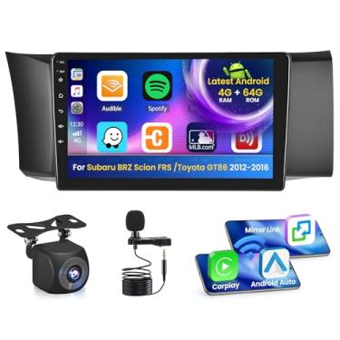 Imagem de Inefala Rádio 4G 64G para Subaru BRZ Scion FRS/Toyota GT86 2012-2016 CarPlay Car Stereo Android 15 IPS 22.9 cm Touchscreen Android Auto Backup Camera Bluetooth 5.0 GPS EQ 13UI