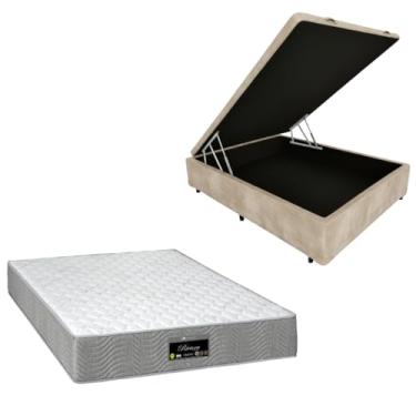 Imagem de Cama Box Baú Blindada com Colchão RivIera Molas Ensacadas 25cm de altura (SUEDE BEGE, Casal)