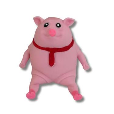 Imagem de Brinquedo Porquinho Rosa Fofo Antiestresse Que Se Estica Para Qualquer