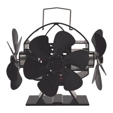 Imagem de Bothyi Ventilador de lareira a gás para fogão, robusto, compacto, leve, silencioso, eficiente, não elétrico, portátil, com 3 cabeças e 18 polegadas.