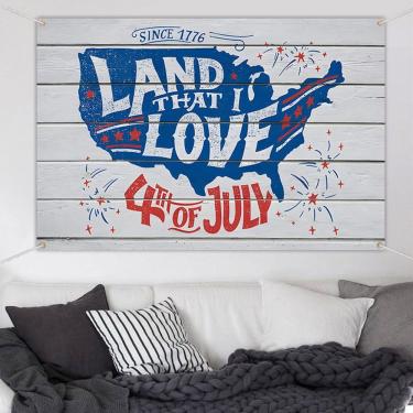 Imagem de Mapa de tapeçaria para pendurar na parede Land That I Love USA 180x110cm