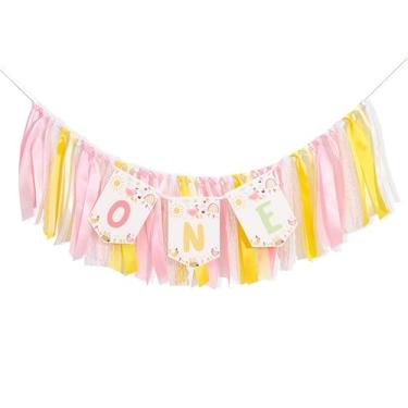 Imagem de Faixa de cadeira alta One Happy Chicken - Decorações de festa de 1º aniversário de fazenda, guirlanda de cadeira alta de bolo doce de pintinho, faixa de fita de primeiro aniversário, suprimentos de