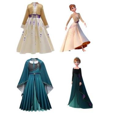 Imagem de Vestido Fantasia Princesa Anna Frozen 2 Infantil Rainha Gelo - Baby Pl