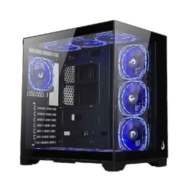 Imagem de Gabinete Gamer Rise Mode Galaxy Glass V2, Mid Tower, Vidro Temperado Frontal e Lateral, USB 2.0 e 3.0, Preto