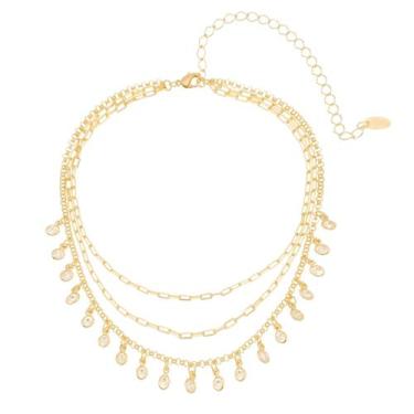 Imagem de Tornozeleira piuka 3 voltas malu zirconia folheada a ouro 18k, Dourado