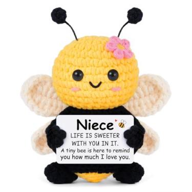 Imagem de Niece Life is Sweeter with You in it. A Tiny bee is here to Remind You How Much I Love You - Positive Bee Crochet Animal Gifts