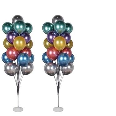 Imagem de 2 und Suporte Porta Balão de Chão 1,68cm 19 Pontos de Balões para Decoração, Fácil Montagem e Reutilizável