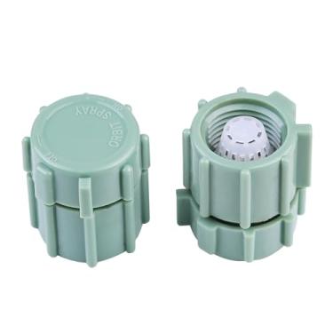 Imagem de Evecad 10 peças de borbulhador de cogumelo com cabeça de arbusto verde, emissores de irrigação por gotejamento de fluxo de água ajustável para rosca macho de 1,27 cm, adequado para jardim, arbustos