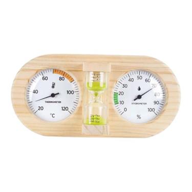 Imagem de Bothyi Termômetro, Higrômetro e Temporizador para Sauna - Medidor de Temperatura e Umidade - Acessórios para Sauna - Higrotermógrafo 3 em 1 para SPA Casa, Verde