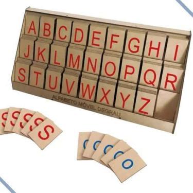 Imagem de Alfabeto Móvel Degrau 130 Peças Grande/Método Montessoriano - Cia Lase