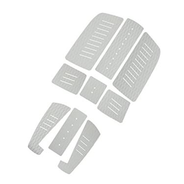 Imagem de KIMISS Tapete de Prancha de Surf Antiderrapante Com Almofada de Tração de Deck de EVA para Prancha Longa e de Remo - Leve e Fácil de Instalar Almofada de Cauda de Surf Branca (Cinza)