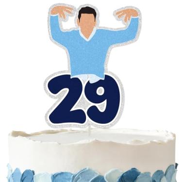 Imagem de Topo de bolo de aniversário Twenty-Nine - Glitter New Girl 29th Party Decoration I'm 29 Folks, What's Up? Decoração de bolo de festa de aniversário para mulheres