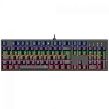 Imagem de Teclado Mecânico Gamer T-Dagger Rebel, Rainbow, Switch Brown, Full Size, ABNT2, Preto - Preto - Uni-Unissex