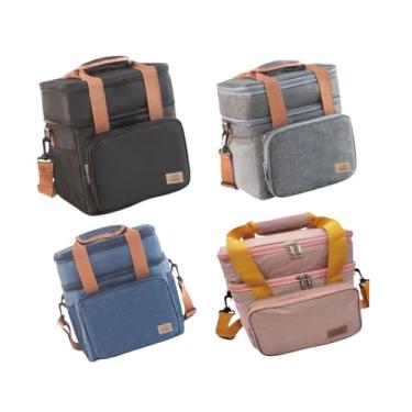 Imagem de Bolsa Térmica 2 Andares Com Alça Transversal E Isolamento, À Prova De Vazamentos, Ideal Para Marmitas, Lanches E Bebidas Em Viagens Ou Trabalho