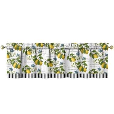 Imagem de Nojuikm Decoração de janela pequena engraçada com estampa de cortinas sobre a pia para cozinha, quarto, lavanderia, decoração de casa 45 x 137 cm